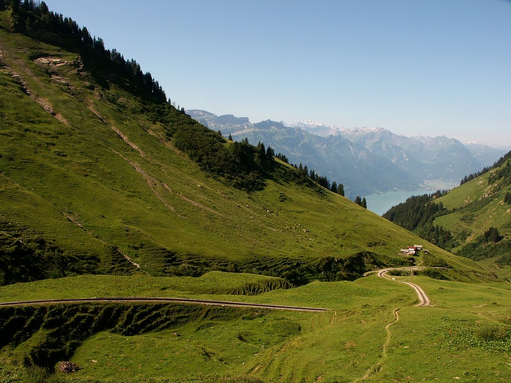 Schweiz, Brienzersee vom Brienzer Rothorn Bahn by Hans J.S.C. Jongstra