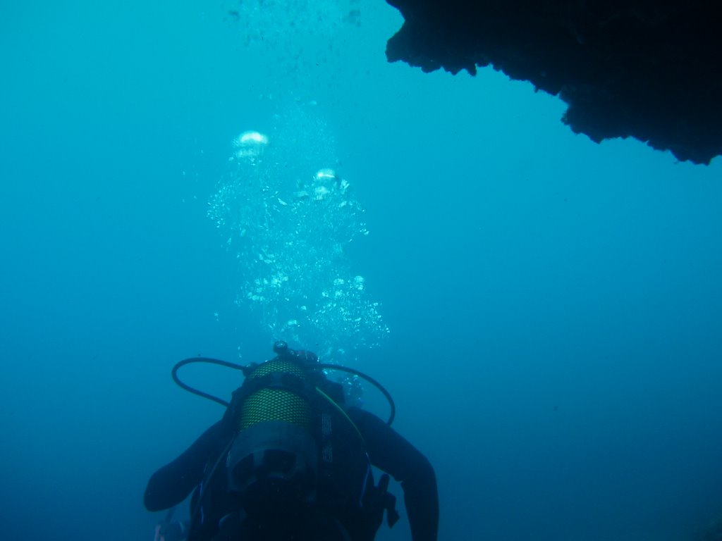 Underwater cave in bay at Puerto Soller by Skidalywop