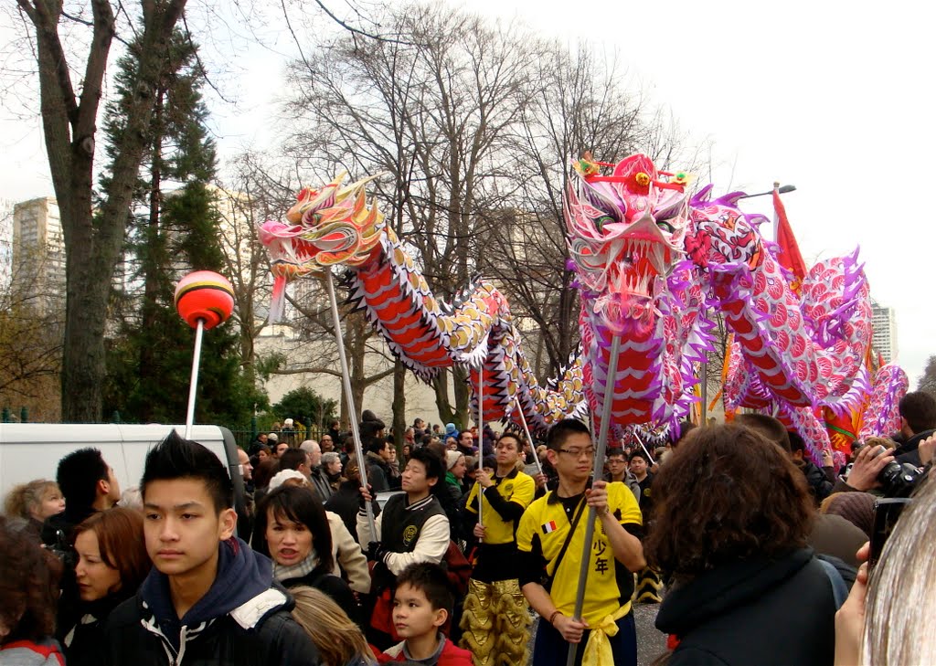 Trois dragons font leur promenade du dimanche by Ingrid RG