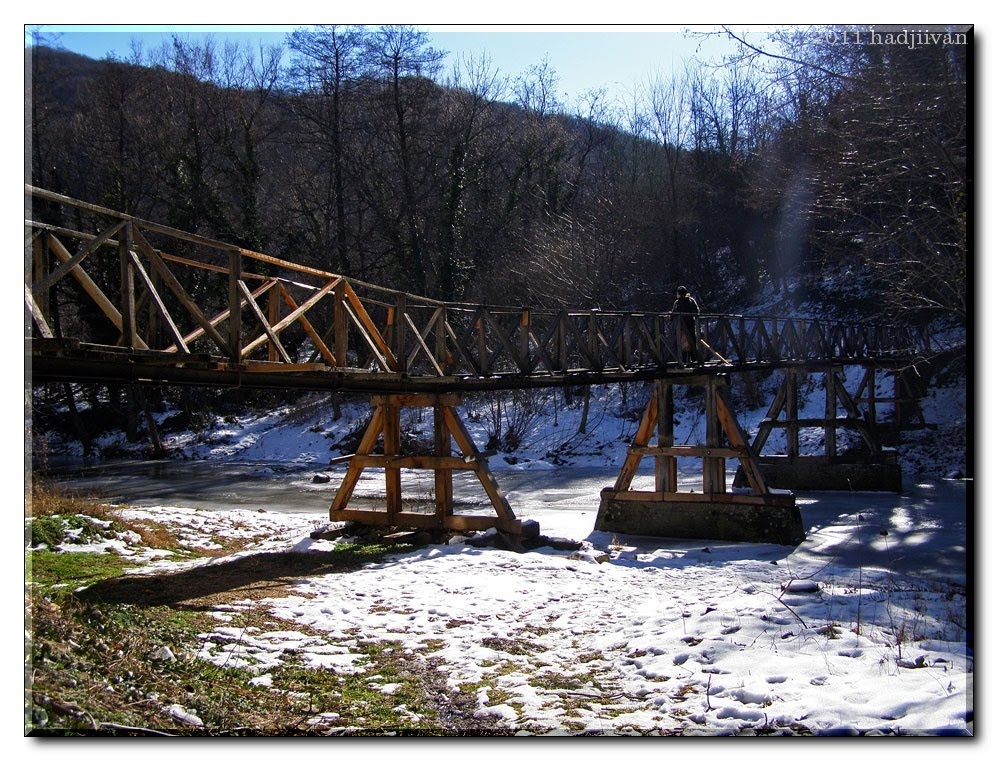 Wooden bridge to the river Belitsa - дървеният мост на река Белица by Ivan Hadjiyski