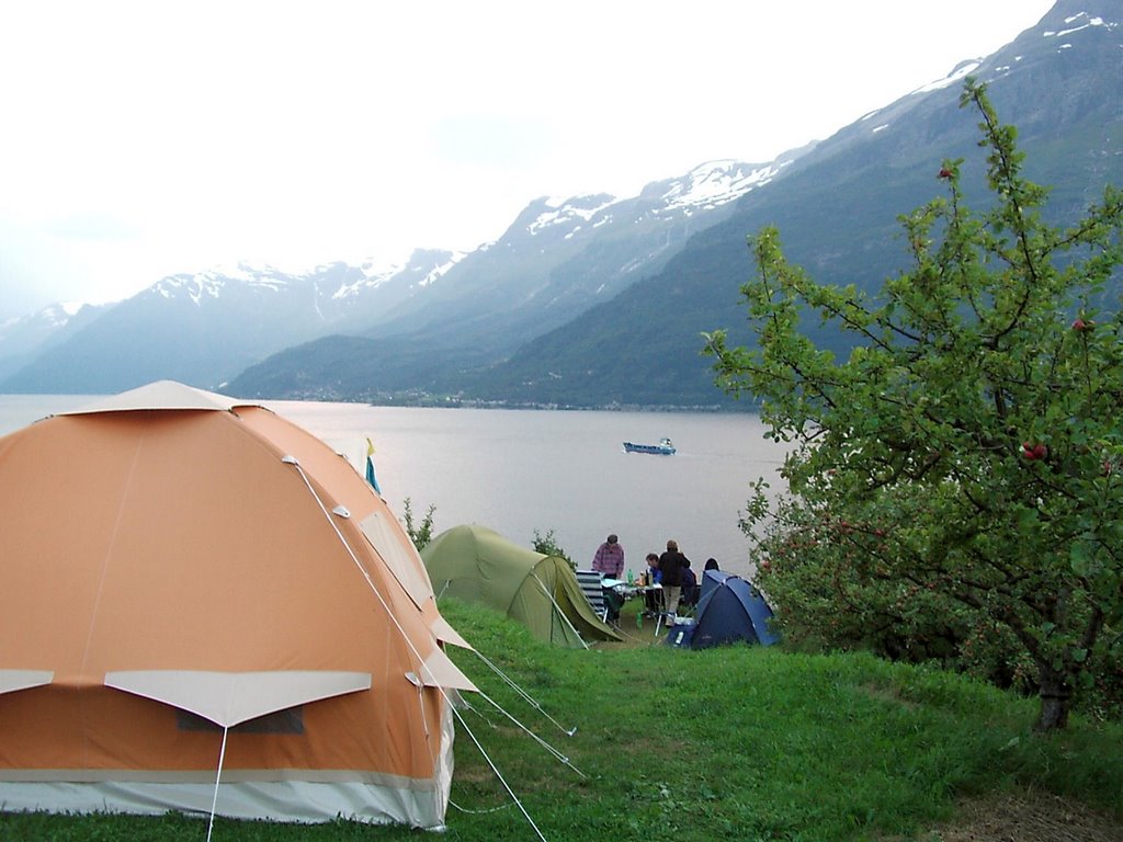 View from camping ground Lofthus by Motte