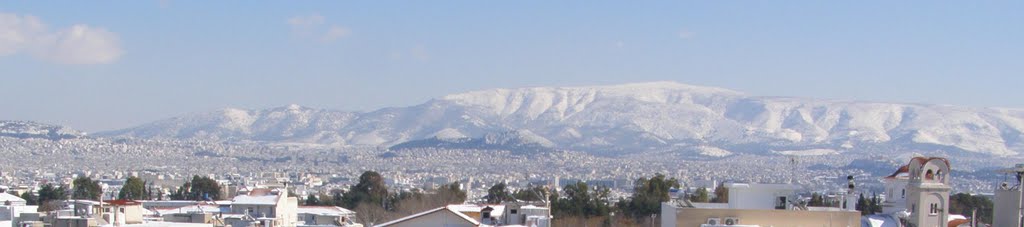 Υμμητός με χιόνι, Χειμώνας 2008 by VANGELIS LOUKOS