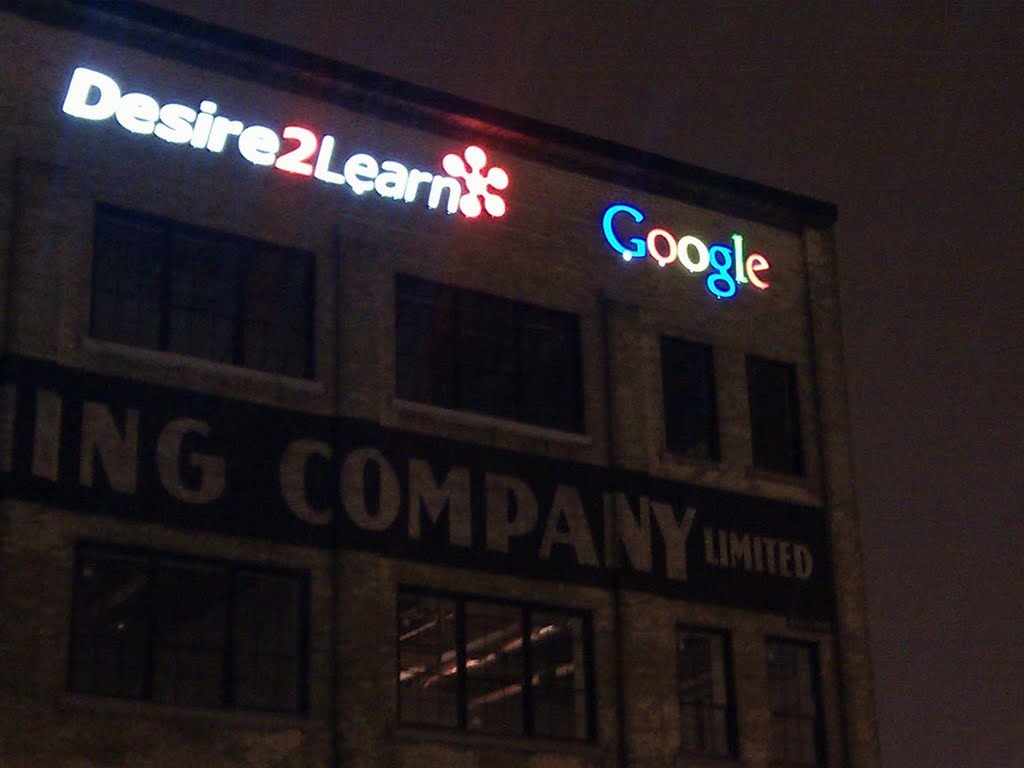 Google Waterloo sign at night by David Yonge-Mallo