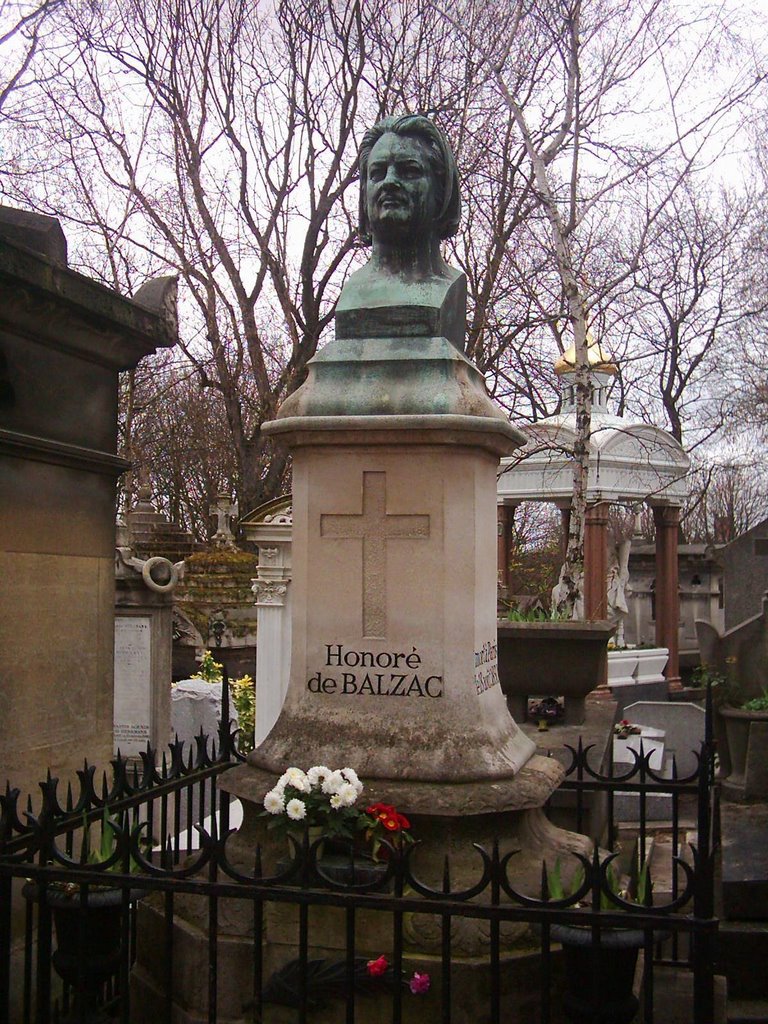 Pere Lachaise Honore de Balzac by Raimund Beilicke