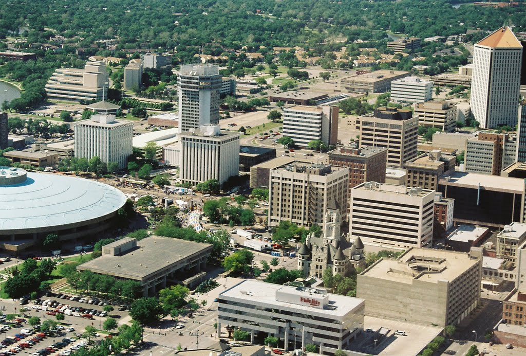 Downtown of Wichita from the Air by Le Nhan Trung