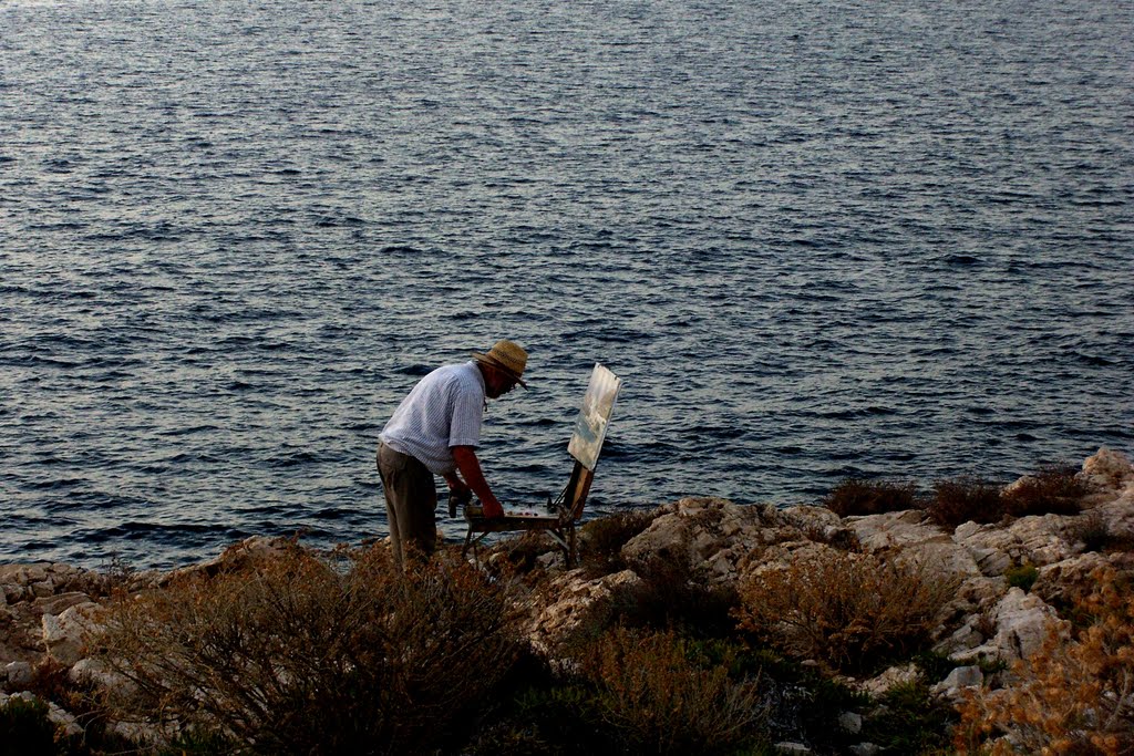 Paros Greece . Artist at work(Καλλιτεχνης στη δημιουργια) by nikos konistis