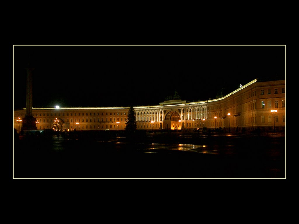 Dvorcovaya Place by night by Witali Paul