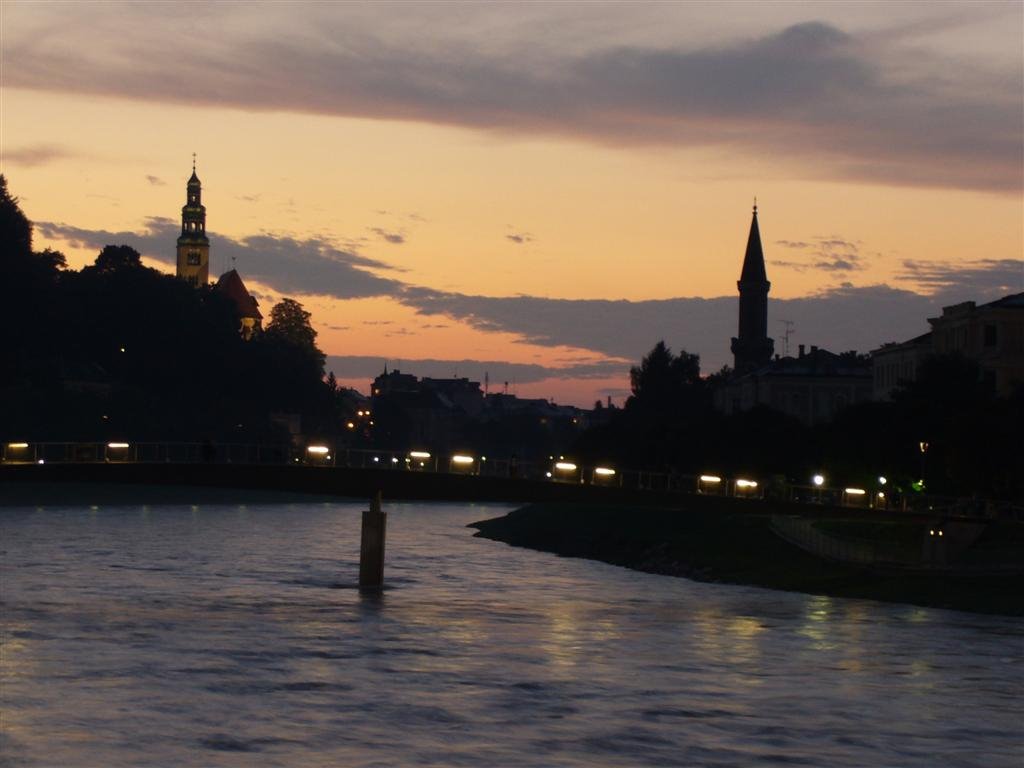 Salzburg - sunset on the river by dstaiano