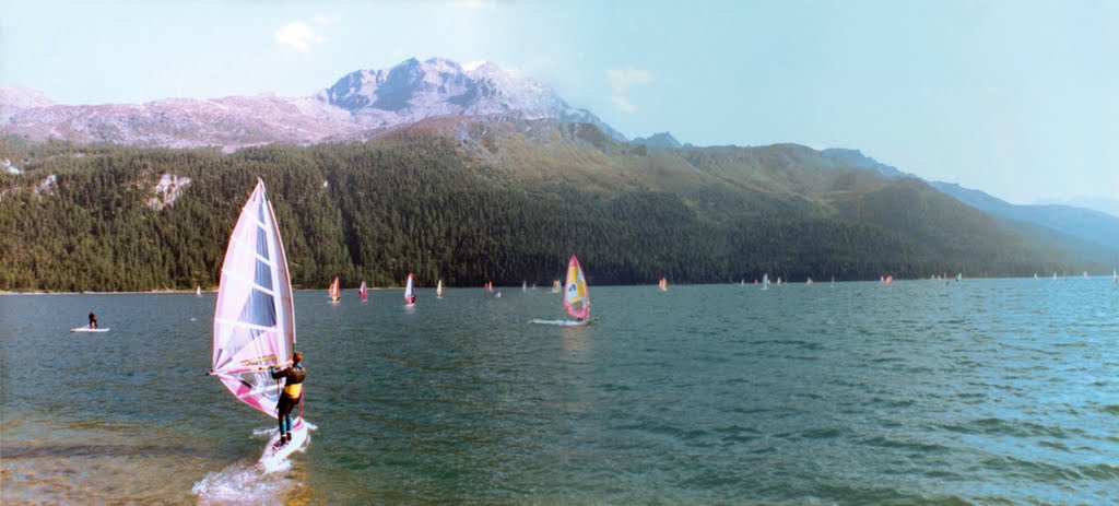 Baiano no Lago de Silvaplana vendo a Corvatsch by Valter Auster