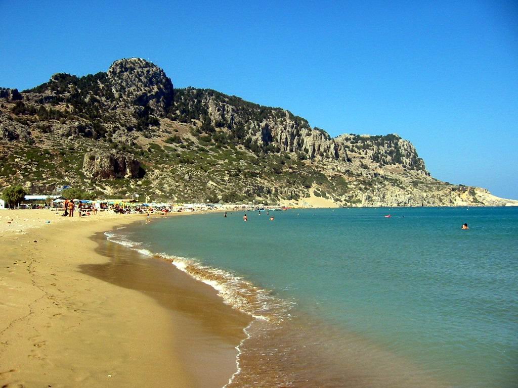 Greece - Tsambika Beach In Rodos by Farouk Ghadban