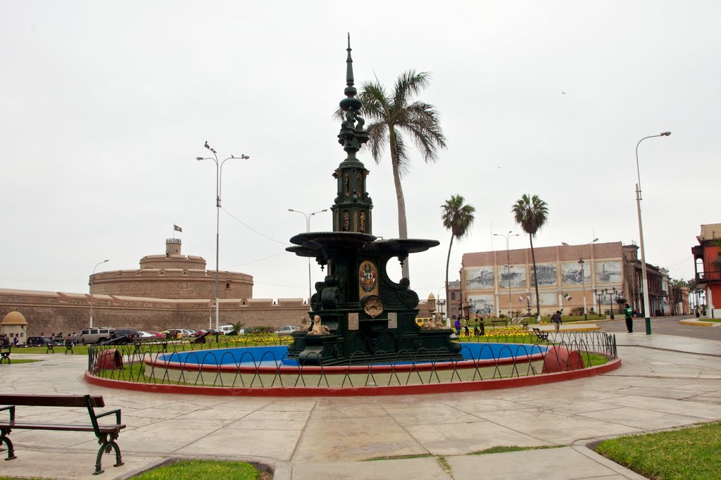 Real Felipe and Fountain, Callao by Miguel Vasquez P