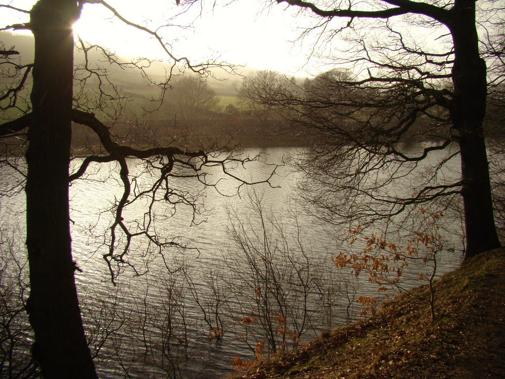 Winter scene at Dam Flask, Sheffield S6 by sixxsix