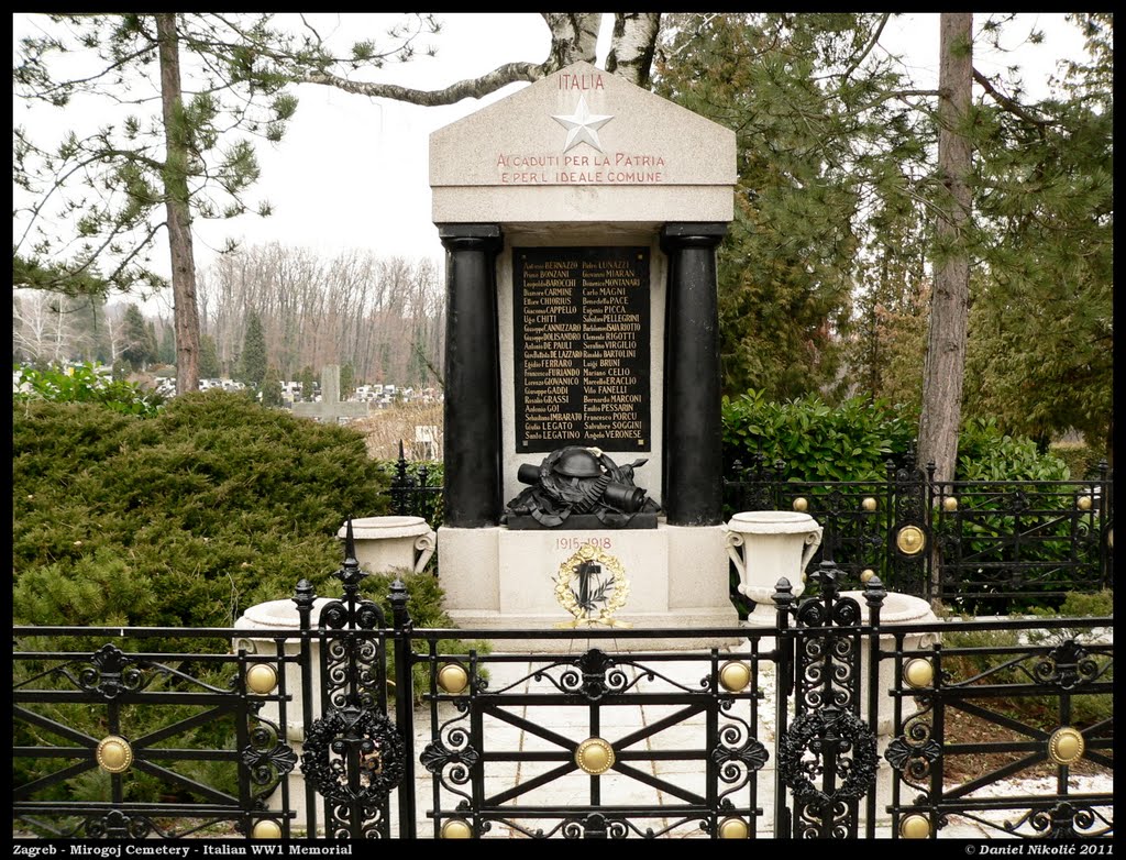 Zagreb - Mirogoj Cemetery - Italian WW1 Memorial by danielnikolic