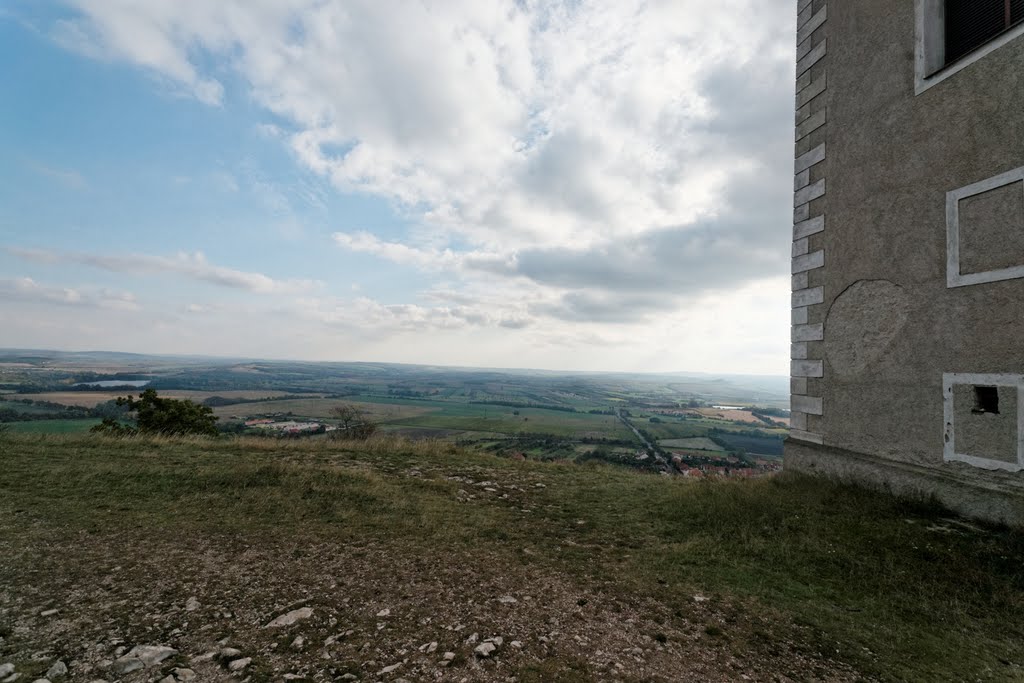 Mikulov - Svatý kopeček / Tanzberg 363 m - View South along the Campanile Bell Tower 1631 towards Austria by txllxt TxllxT