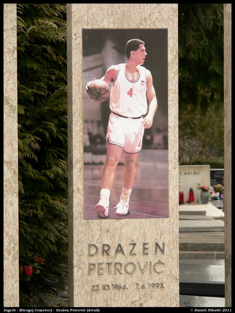 Zagreb - Mirogoj Cemetery - Dražen Petrović (detail) by danielnikolic