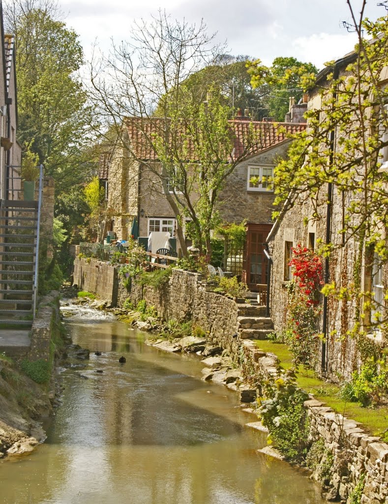 The stream at Nunney by Jusben