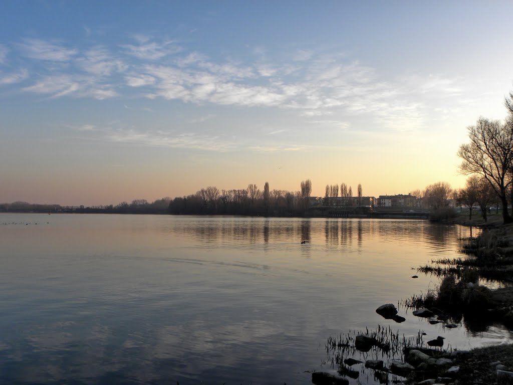 Tramonto sul Lago Inferiore,Mantova by Saverio Panichi