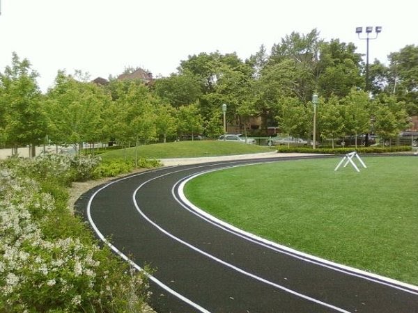 Loyola University Chicago, Lakeside - Lake Shore Campus, uptown Chicago. This is the track I ran on and was about 1 block from where I lived. by Joey Weyermiller