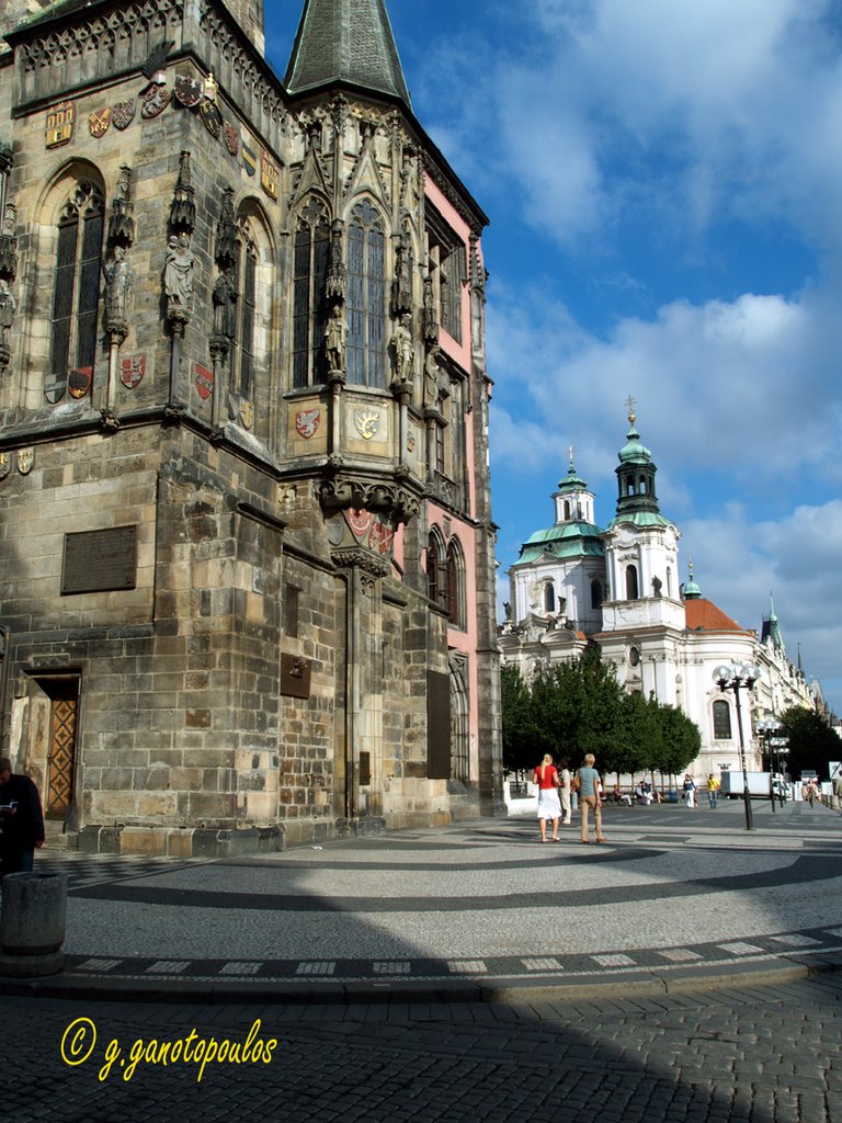 PRAGUE, Astronomical clock on OlTown Hall Square by g. ganotopoulos