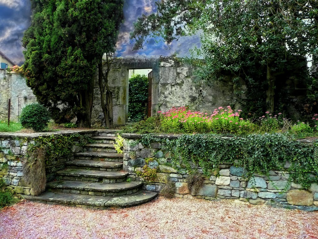 Steps in the Garden of Tannay Chateau by Tannay Vaud