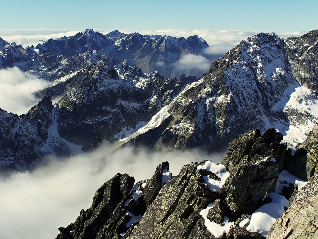 The High Tatras from Lomnický Peak 2632 m by IvaF