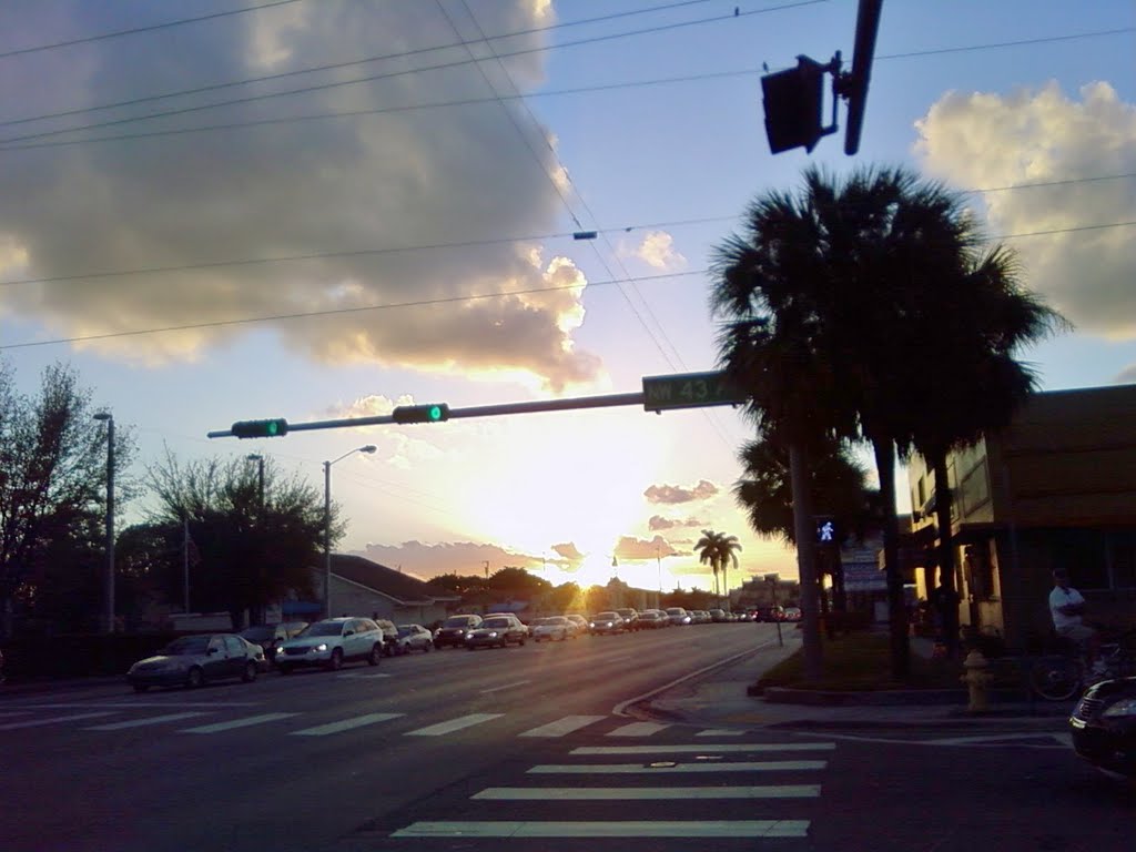 Sunset over NW 43rd ave & NW 7th st by John M Lopez