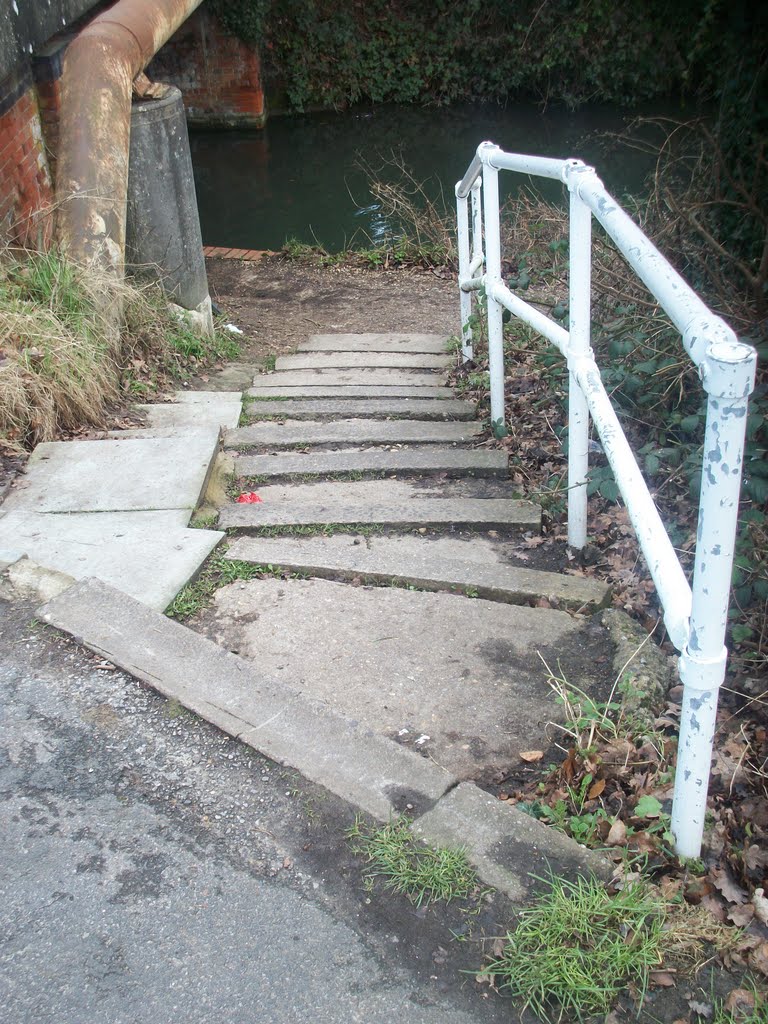 The Coxheath steps leads down to Basingstoke Canal by Robert'sGoogleEarthPictures