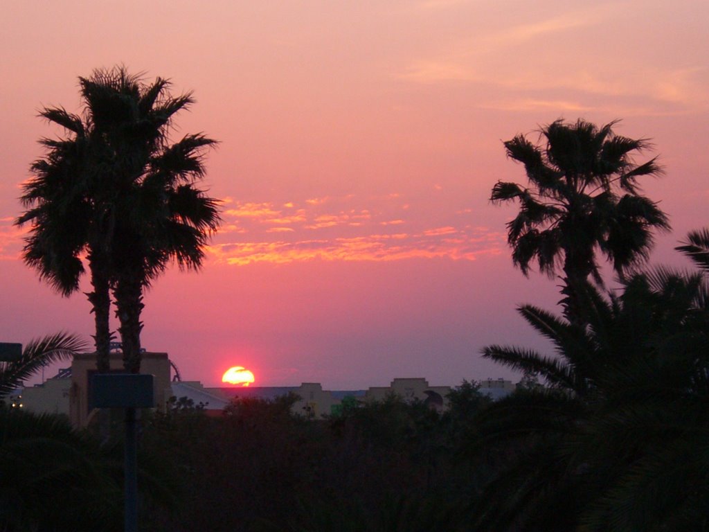 Sunset seen from parking garage by chrischi