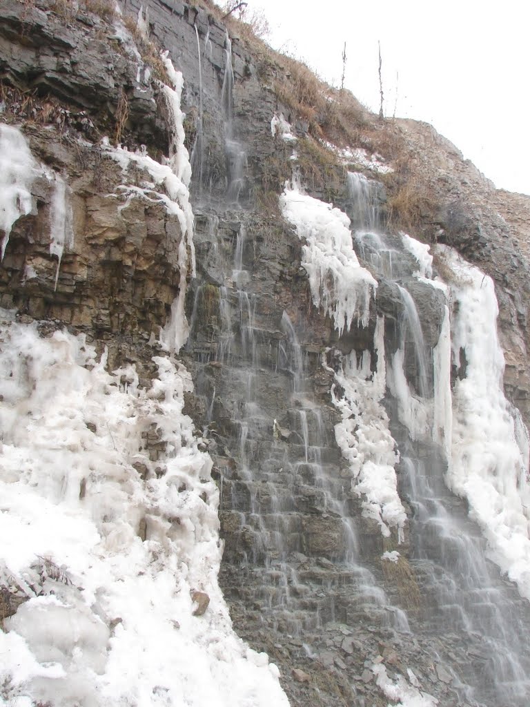 Clappison Falls beside Hwy #6 in Dundas section of Hamilton Canada by Joseph Hollick