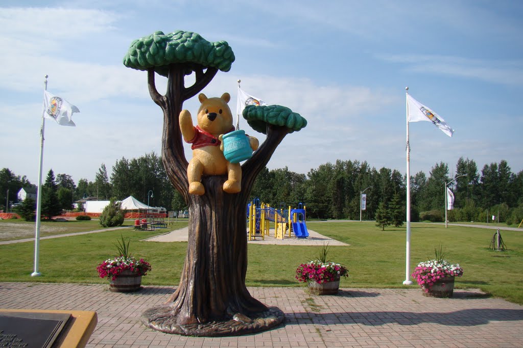 Monumento a Winne the pooh, donde todo comenzó, White River, Ontario, Canada by Juan del águila