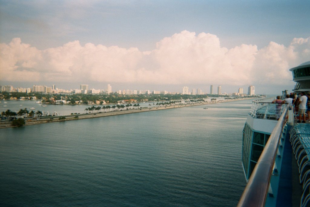 Looking to Miami Beach from cruise ship by Stephen Sweeney