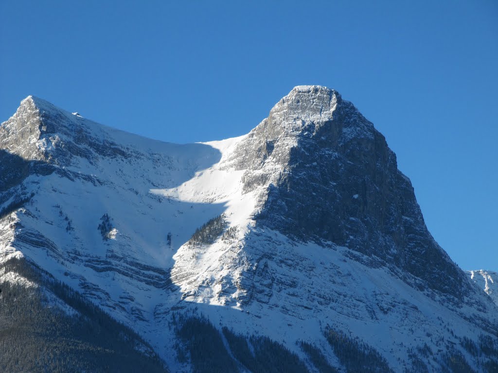 High, Snow Capped Peaks In Morning Light, Canmore AB Feb '11 by David Cure-Hryciuk