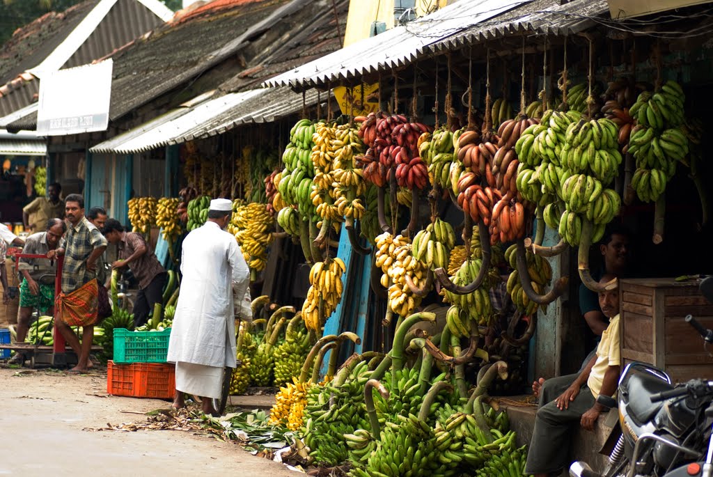 Red bananas in a Kollam street by D.G.Molleví