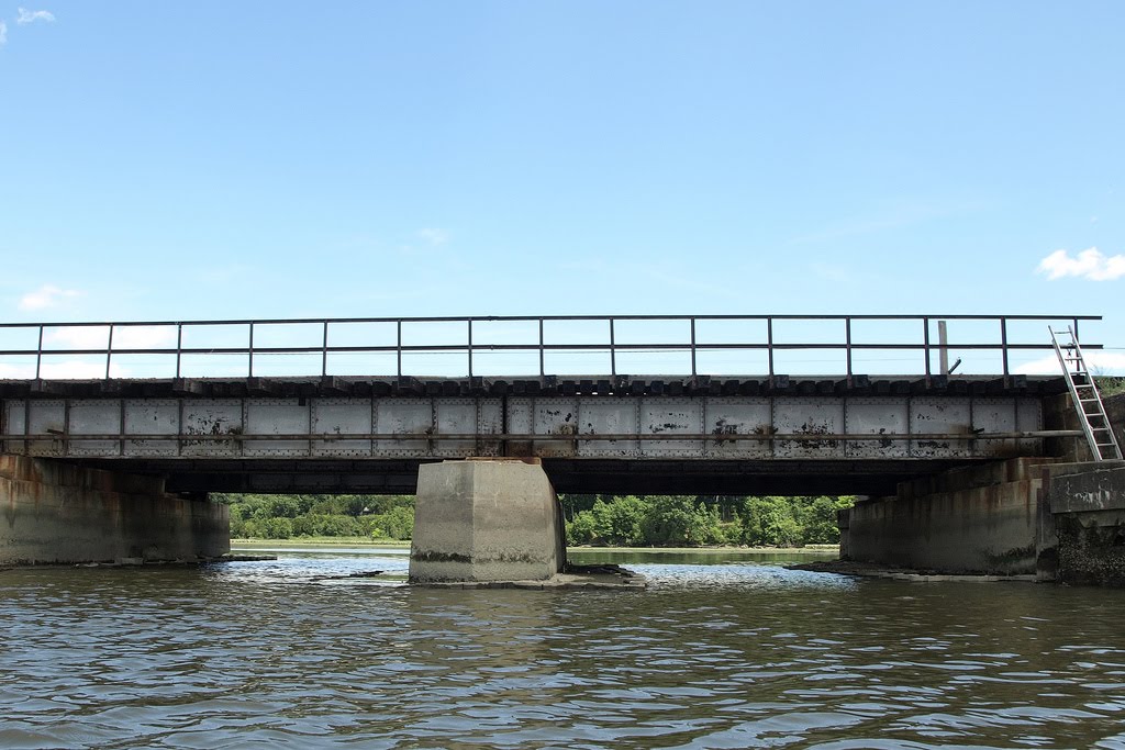 Amtrak Railroad Bridge (south) over Vanderburgh Cove, Hudson River, Rhinebeck NY by jag9889