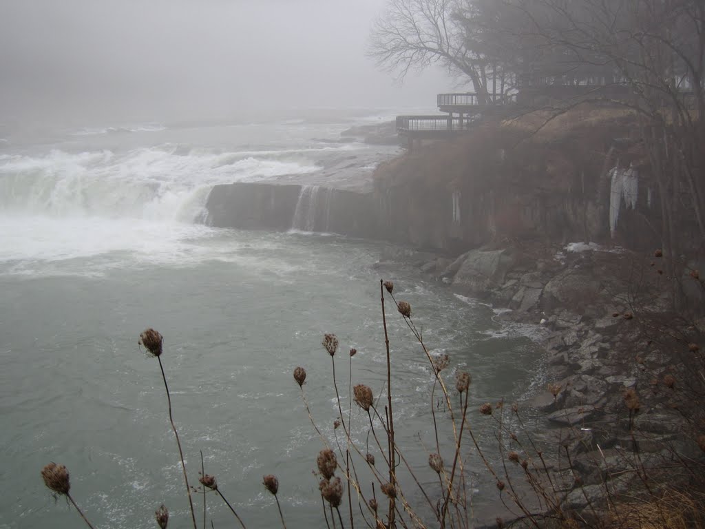 Ohiopyle Falls on the Youghiogheny River in Fog, Ohiopyle, PA, March 2007 by archlapeer