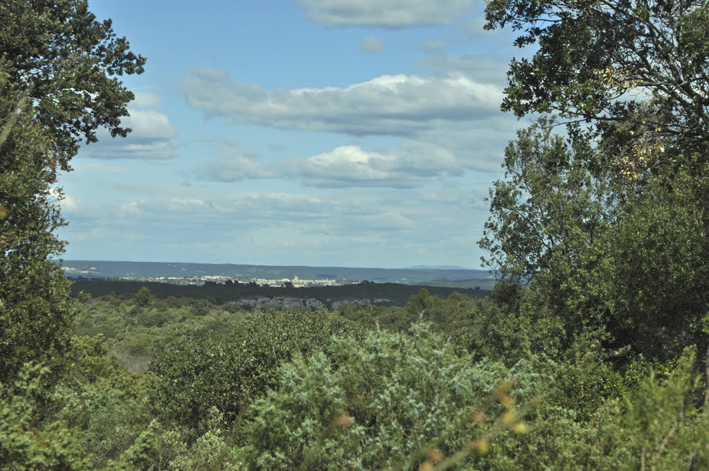 Garrigues vers le Gardon,au fond UZES. by Gérard JOYON