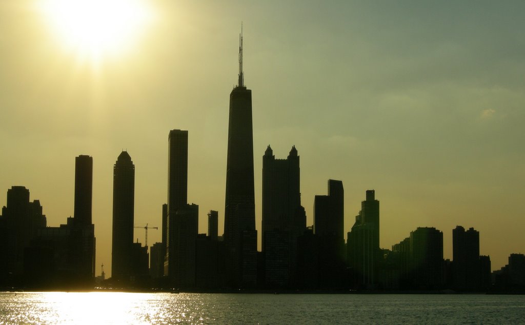 Chicago skyline at sunset by Jan van Asselt