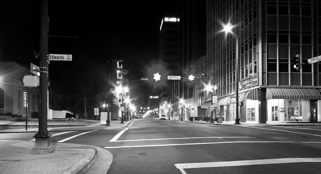 Travis Street at Night - March 1, 2011 by ShreveportPics