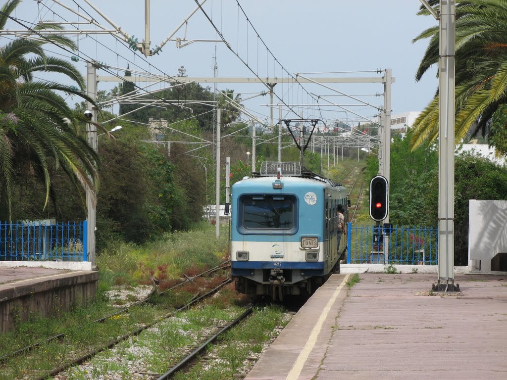 TGM train at Carthage Hannibal station, Carthage, Tunisia by htabor