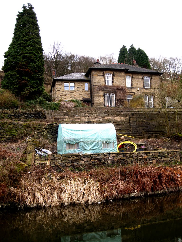 House above Rochdale Canal, Luddenden Foot by alastairwallace