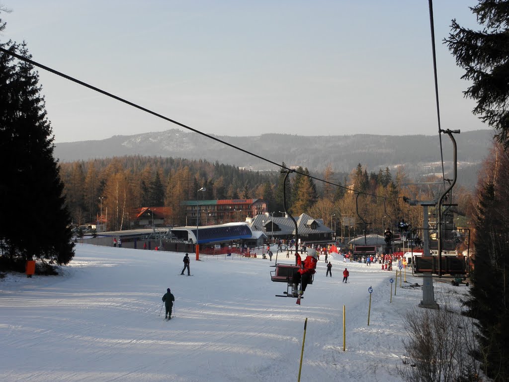 Lower station of ski lift by Dodge