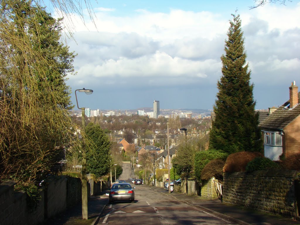 Looking down Oakhill Road towards the city centre 2, Nether Edge, Sheffield S7/S1 by sixxsix