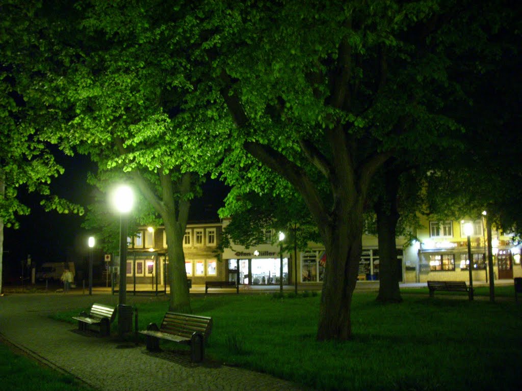 Ilmenau. Wetzlarer Platz in the evening by Mykola Czerjoszyn