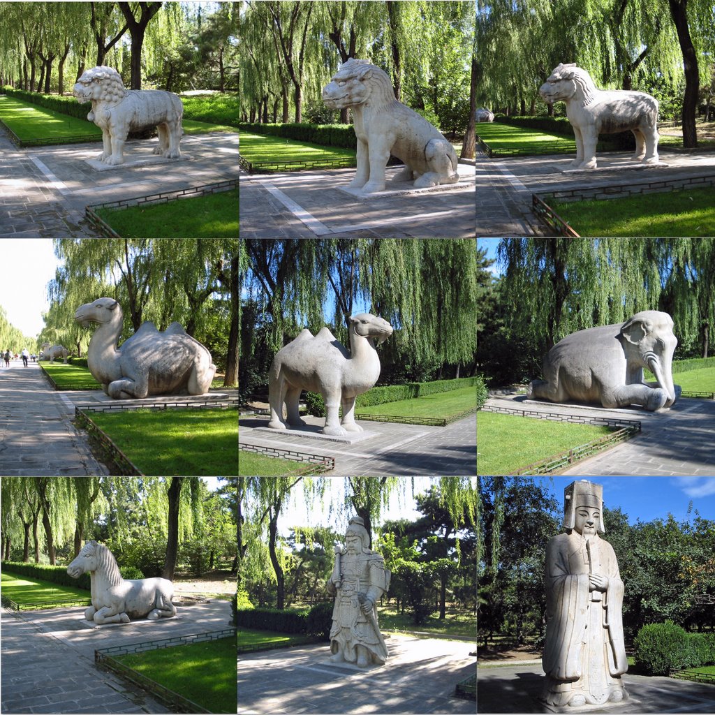 Statue lungo la via Sacra per le Tombe dei Ming. Ag. 2004 by A Z   Italia