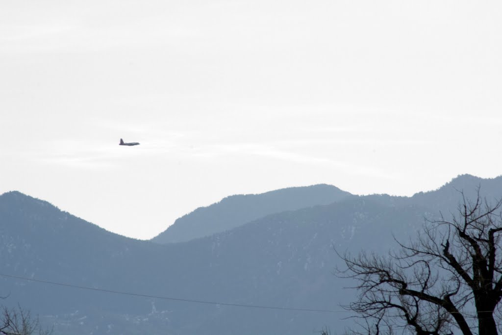 Fire Tanker going to the Lefthand Canyon fire, north of Boulder, Colorado 3/11/11 by railcritter