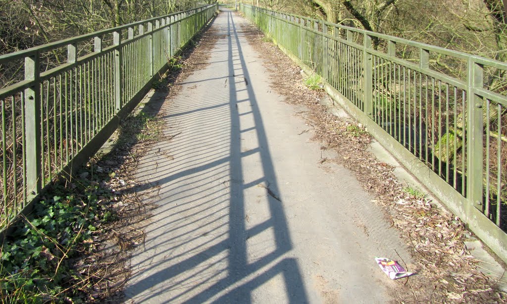 River Tame footbridge, Stockport centre by © Phil Rowbotham