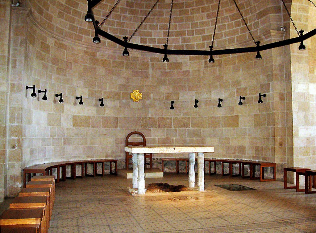 Tabgha - interior of the Church of the Loaves and Fishes by R.F.Rumbao