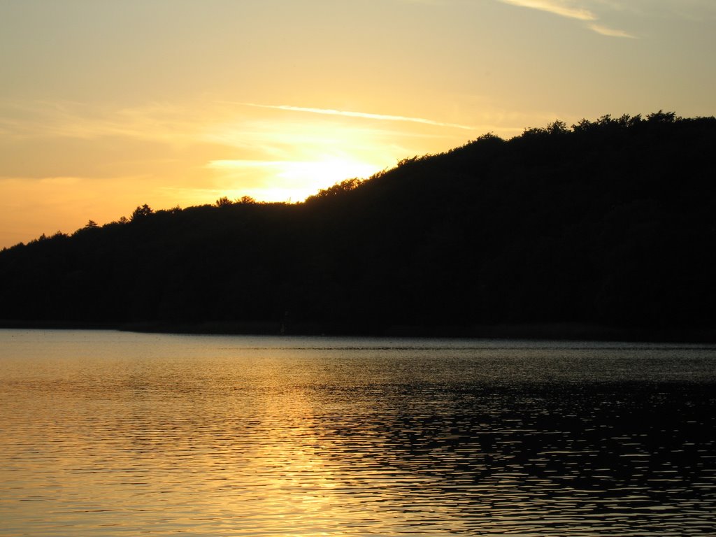 Sun setting over Lake Bagsværd by Sonja Mogensen