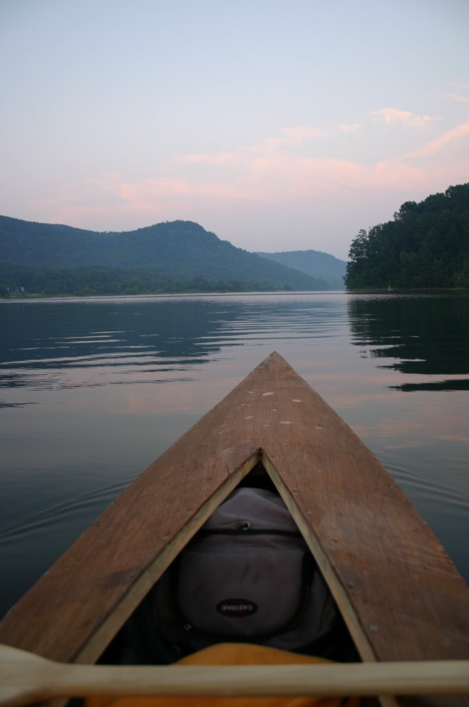 Owsley Fork Reservoir - Canoe on lake by SpiderSavvy