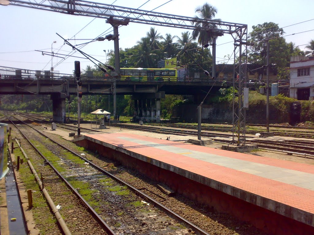 Thiruvananthapuram Central Shunting Yard and the Bridge by Binoy.J.S